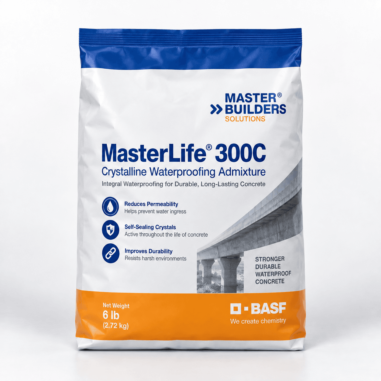 Product photo of MasterLife 300C Crystalline Waterproofing Admixture — 6 lb Bag