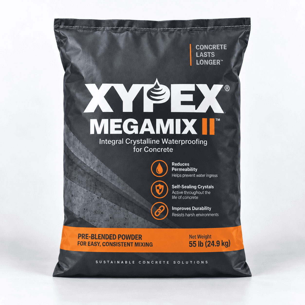 Product photo of XYPEX Megamix II — 55 lb Bag