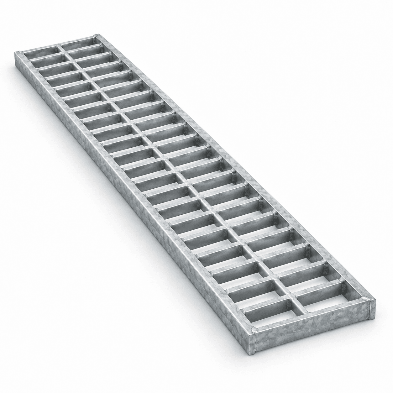 Product photo of 4-7/8" × .75" × 24" Galvanized Steel Trench Grate
