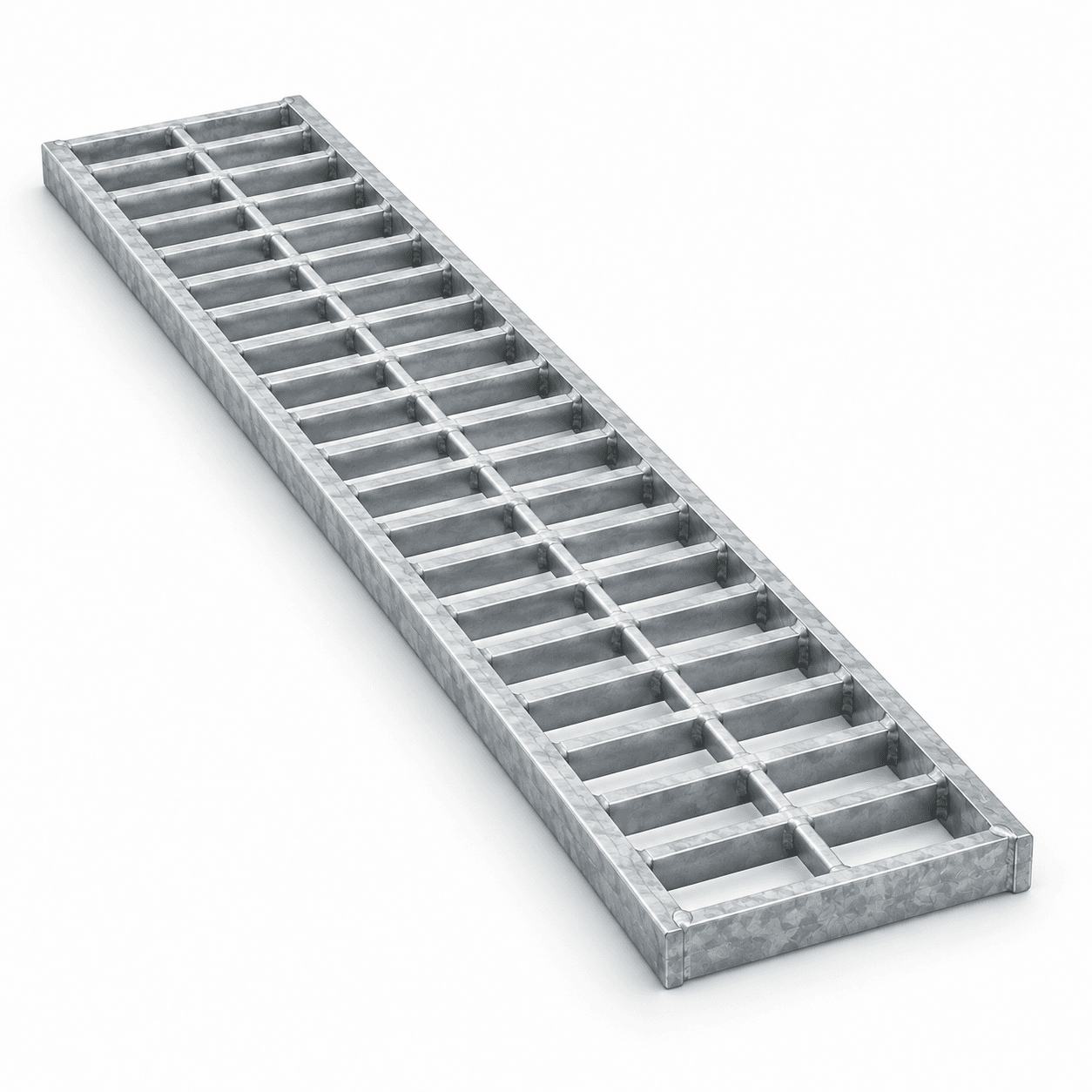 Product photo of 5" × .75" × 24" Galvanized Steel Trench Grate