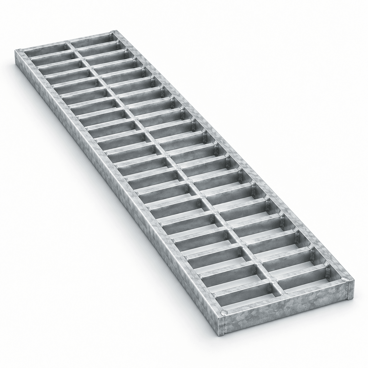 Product photo of 5-1/8" × .75" × 24" Galvanized Steel Trench Grate