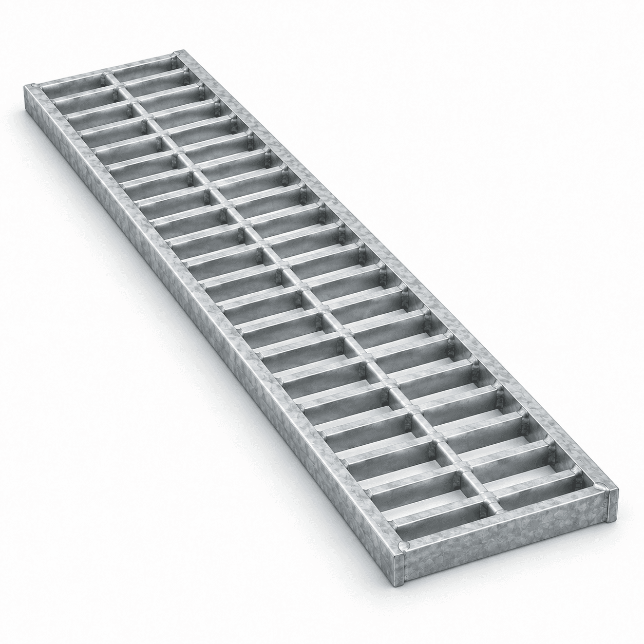 Product photo of 5-1/4" × .75" × 24" Galvanized Steel Trench Grate
