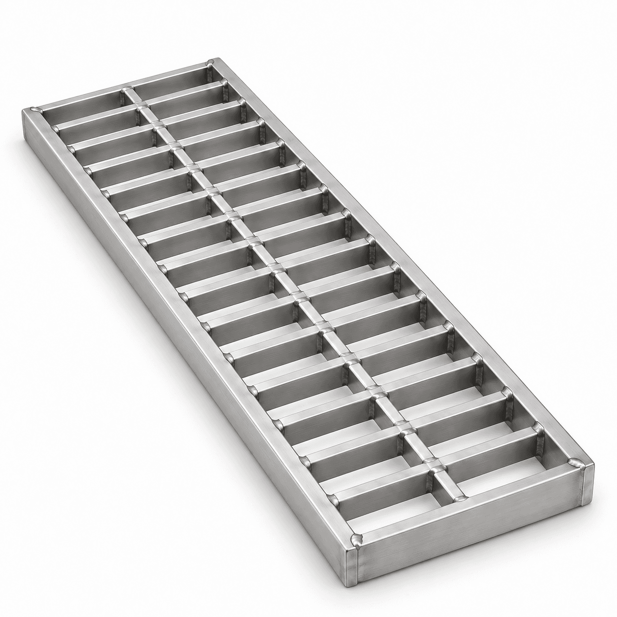 Product photo of 9" × 1.5" × 24" Stainless Steel Trench Grate
