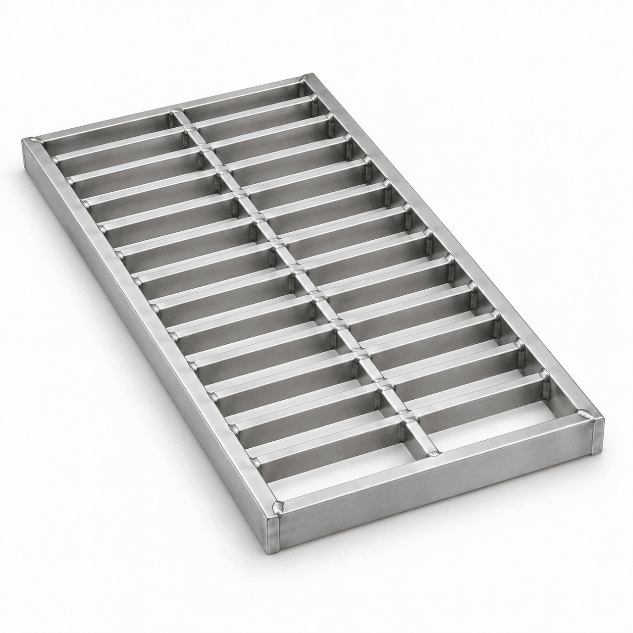 Product photo of 17" × 1.5" × 24" Stainless Steel Trench Grate