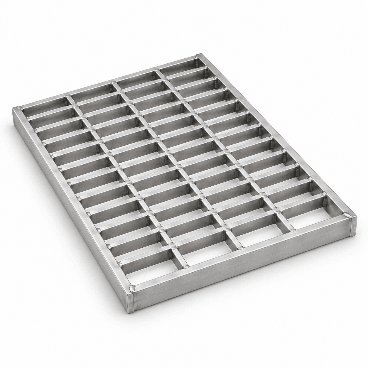 Product photo of 23" × 1.5" × 24" Stainless Steel Trench Grate