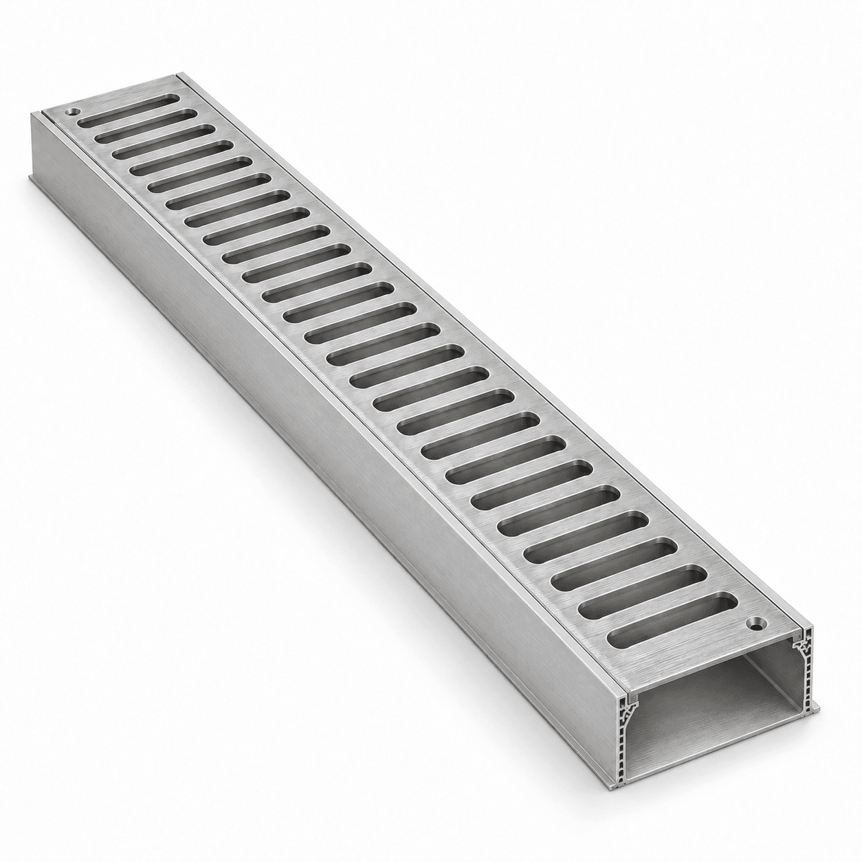 Product photo of 9" × 1.25" × 36" Aluminum Trench Grate