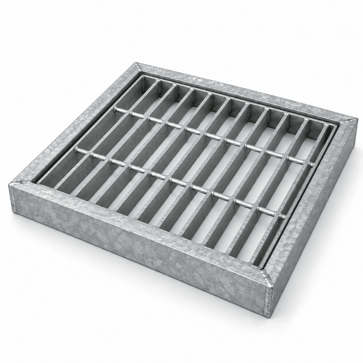 Product photo of 2 ft × 2 ft × 1.25" Galvanized Grate with Angle Iron Frame
