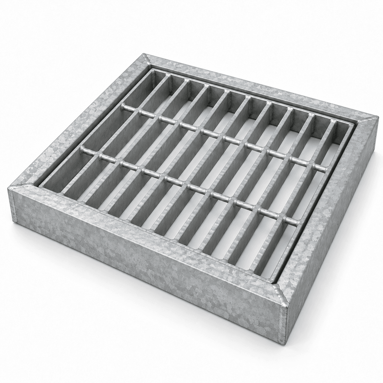 Product photo of 18" × 18" × 1.5" Galvanized Grate with Angle Iron Frame