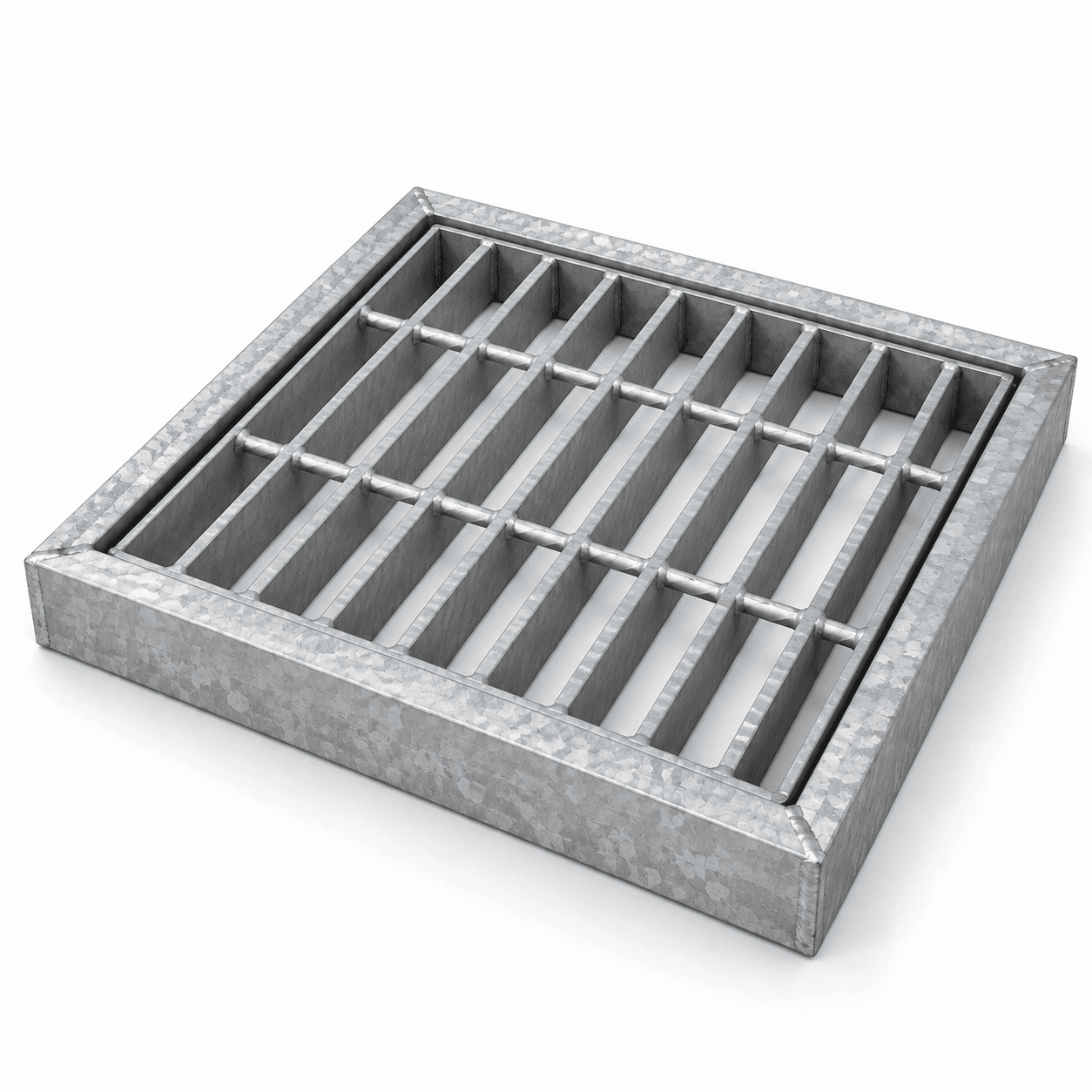 Product photo of 2 ft × 2 ft × 1.5" Galvanized Grate with Angle Iron Frame