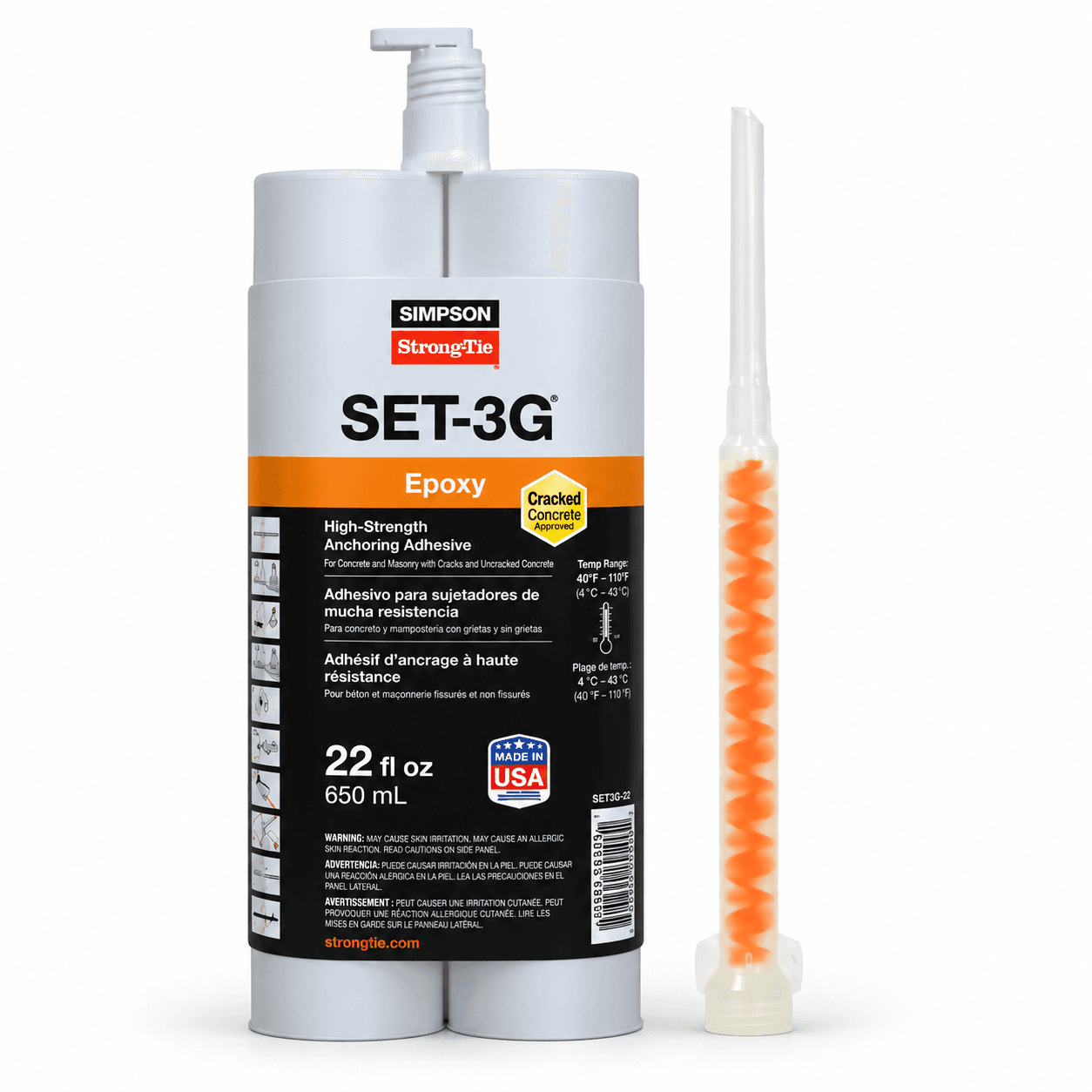 Product photo of Simpson Strong-Tie SET-3G 22 oz. High-Strength Epoxy Adhesive