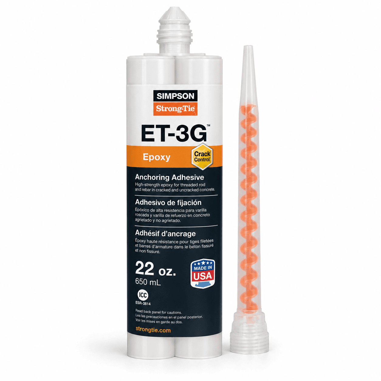 Product photo of Simpson Strong-Tie ET-3G 22 oz. Epoxy Adhesive Cartridge