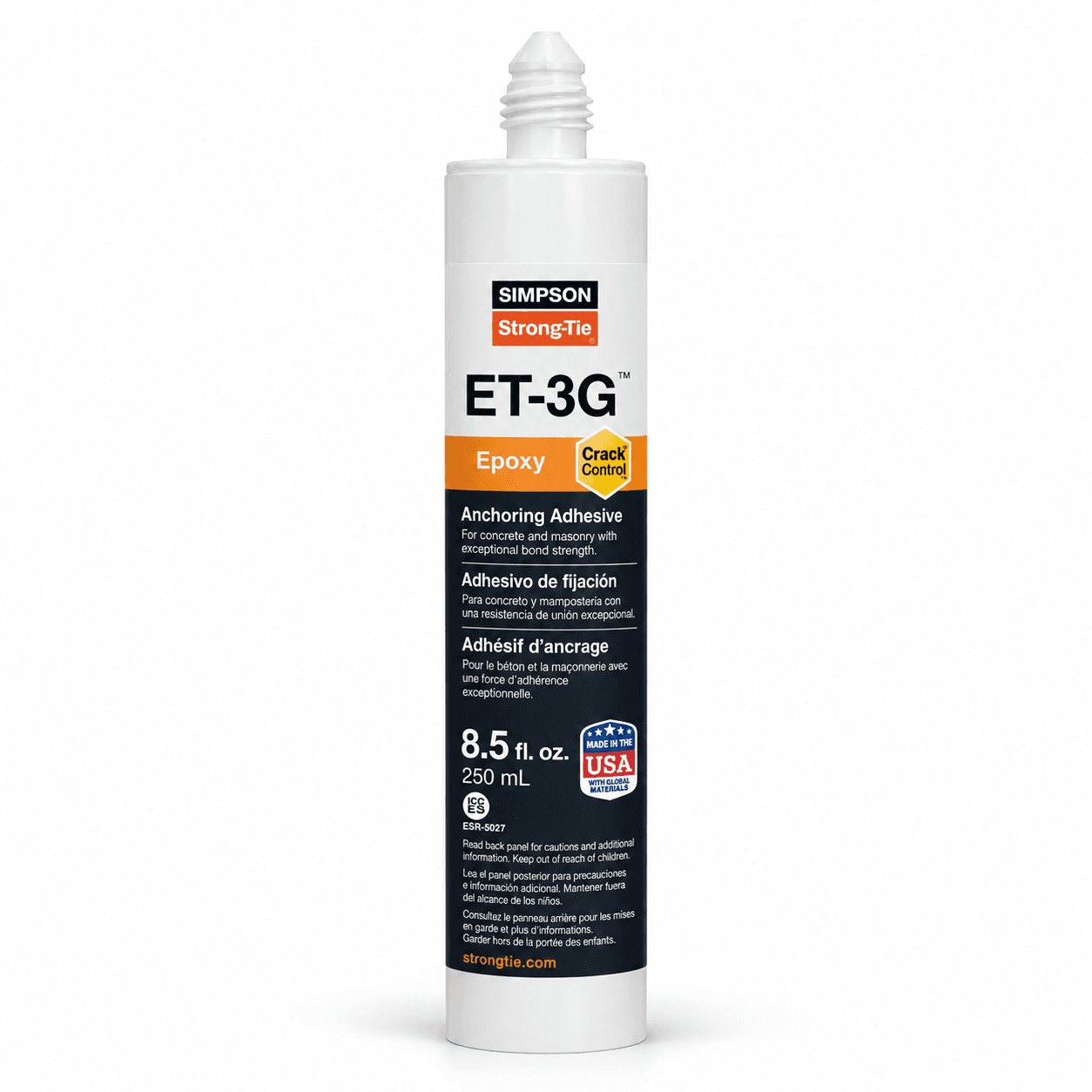 Product photo of Simpson Strong-Tie ET-3G 8.5 oz. Epoxy Adhesive Cartridge
